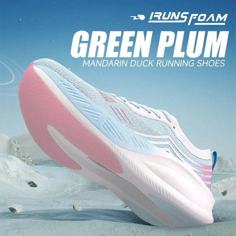 IRUNSVAN حذاء جري شبكي مريح وجيد التهوية في الهواء الطلق من النايلون للتدريب على الماراثون حذاء رياضي للجنسين