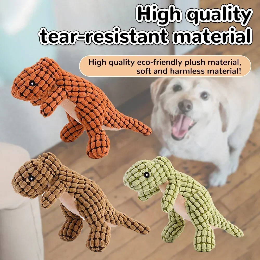 1pcs Cat and Dog Pet Plush Dog Chew Toy Interactive Plush Stuffed Pet Supply Dog Toy Puppy Dinosaur Toy Bite Resistant Teeth