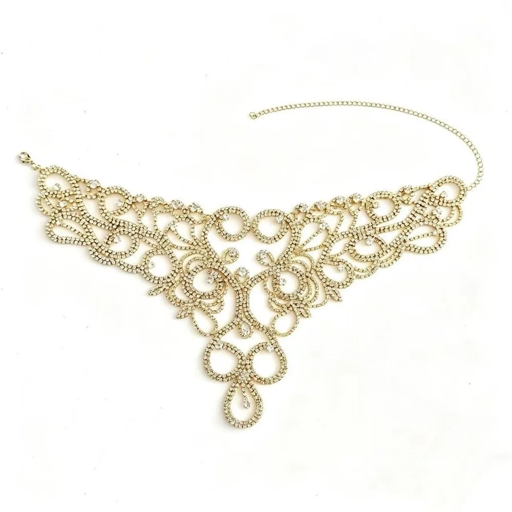 Fashionable Luxurious Rhinestone Rhinestone Sparkly Crystal Gold Silver Gold Applique for Women