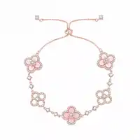 GLOSSMOON Sakura Cleef Bracelet Fashionable and Elegant Cherry Blossom Bracelet Does Not Change Color and Is Not Allergic  The Sakura Clover Bracelet showcases a multitude of brilliant diamonds, forming a luminous sparkle that commands attention in every