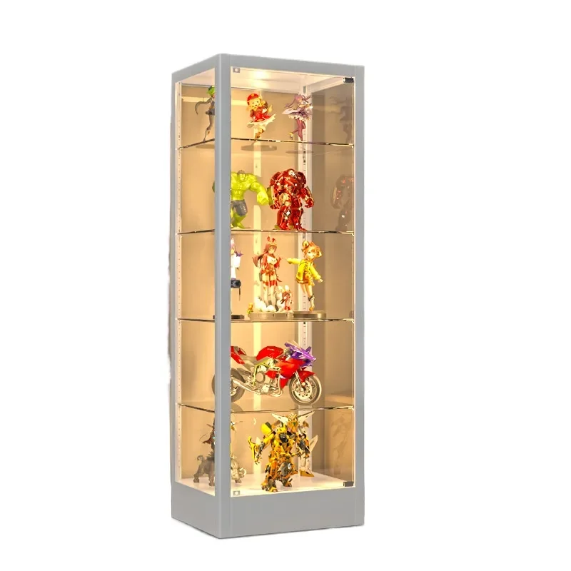 Transparent Glass Display Cabinet for Lego Models Toys Wine Bottles Home Storage Shelf Showcase Rack