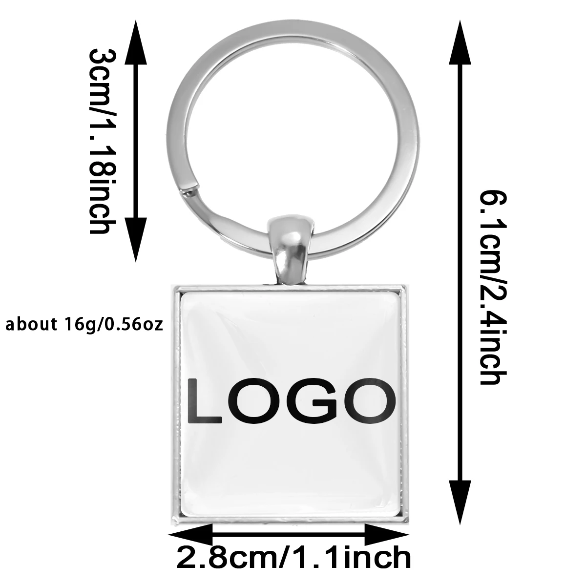 25 مللي متر المفاتيح شخصية مربع قلادة مخصصة المفاتيح صور أمي ، أبي ، الجد المفضل هدية للعائلة #4