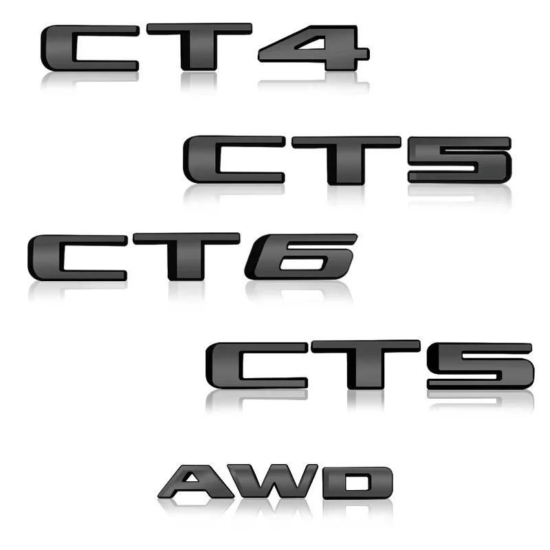 Bright Black Metal Car Rear Trunk Emblem Badge For Cadillac CT4 CT5 CT6 XT4 XT5 XT6 CTS XTS ATS SRX SRX4 ATSL AWD 25T 28T 40T