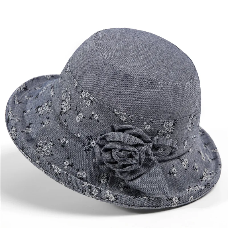 Girl's Cap Mom Bucket Hat Spring And Autumn Elderly Bucket Hat Leisure Cloth Cap Old Hat Grandma's Hat Spring And Summer
