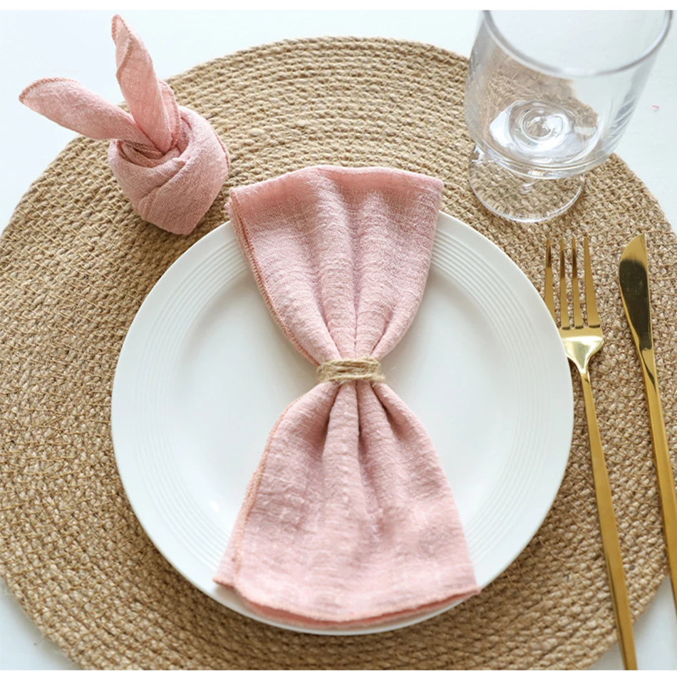 

50PCS Wholesale Sage Green Gauze Cotton Sewing Table Napkins 40x40cm Reusable Cloth Napkins,For Birthday Party Wedding Decor