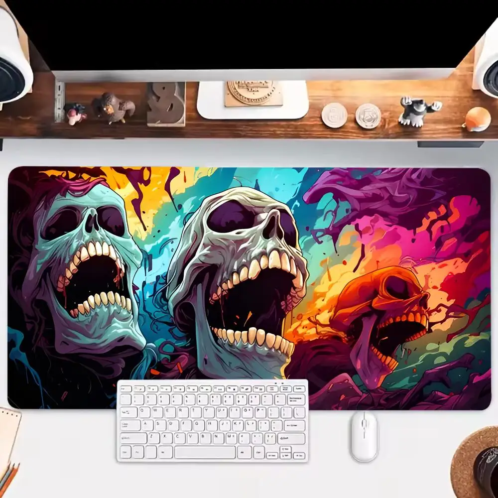 Skeleton Mouse Table Cushion Pad Large Gaming Art Mausepad Non-slip Laptop Tablet Mat Mini PC Playmat
