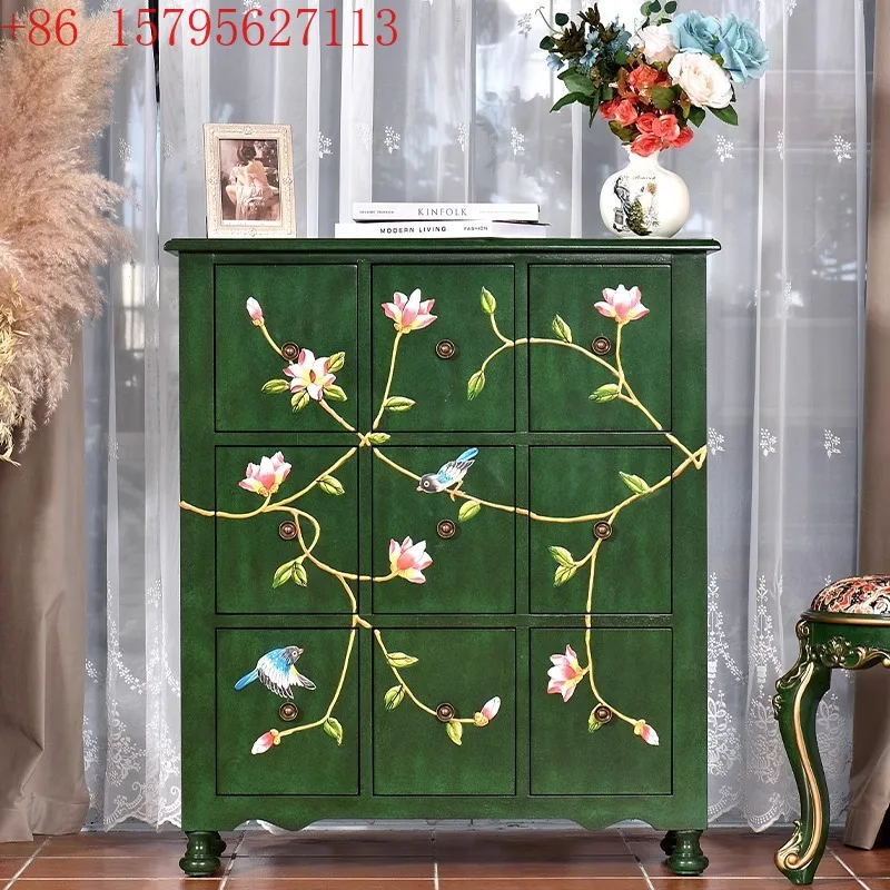

Новый китайский шкаф из массива дерева с девятью грудью, ретро и старая окрашенная гостиная, ящик для хранения в спальне, прикроватный шкаф для хранения вещей.