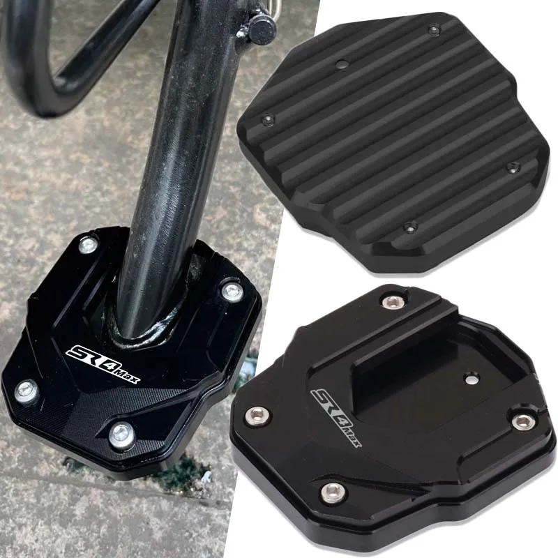 Motorcycle CNC Kickstand Foot Side Stand Extension Pad Support Plate Enlarge Stand Fit For SR4 MAX SR4MAX 2022-2023