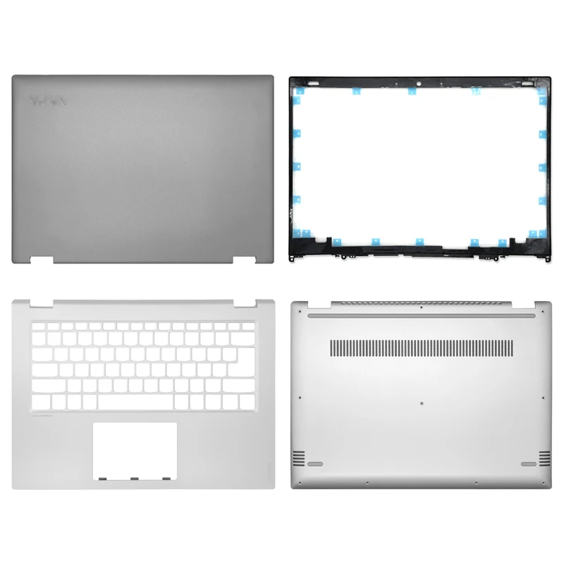 NEW For Lenovo Yoga 520-14 520-14IKB FLEX 5-14 LCD Back Cover/Front Bezel/Palmrest/Bottom Case Laptop Housing Cover Case Silver