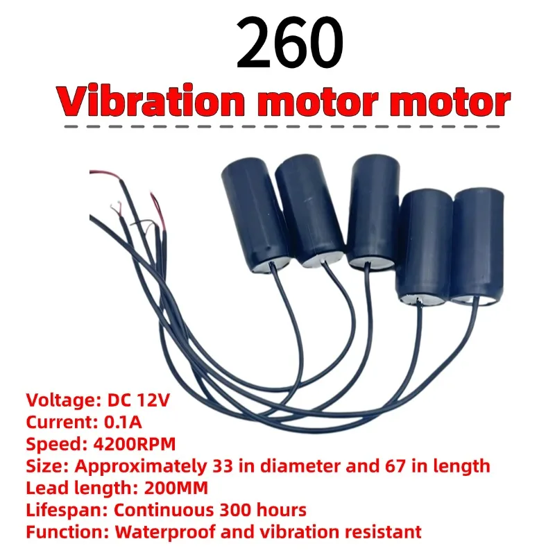 1 قطعة R260 تيار مستمر 5 فولت-12 فولت 4300 دورة في الدقيقة محرك اهتزاز مقاوم للماء-هزاز أسطواني عالي السرعة لأدوات تدليك تربية الضفدع