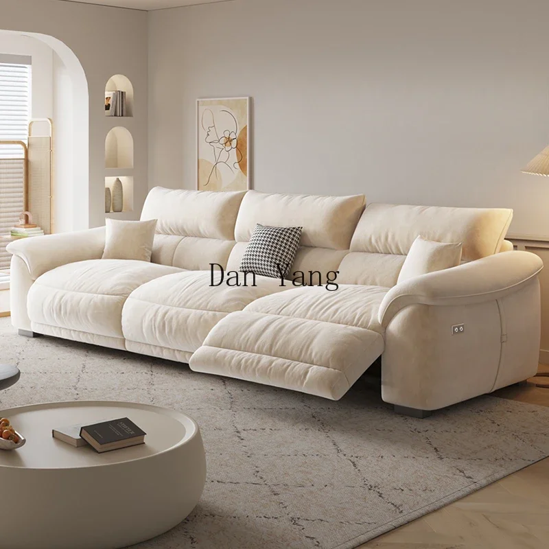 YJ electric sofa modern simple cat fleece small apartment living room cream wind function sofa