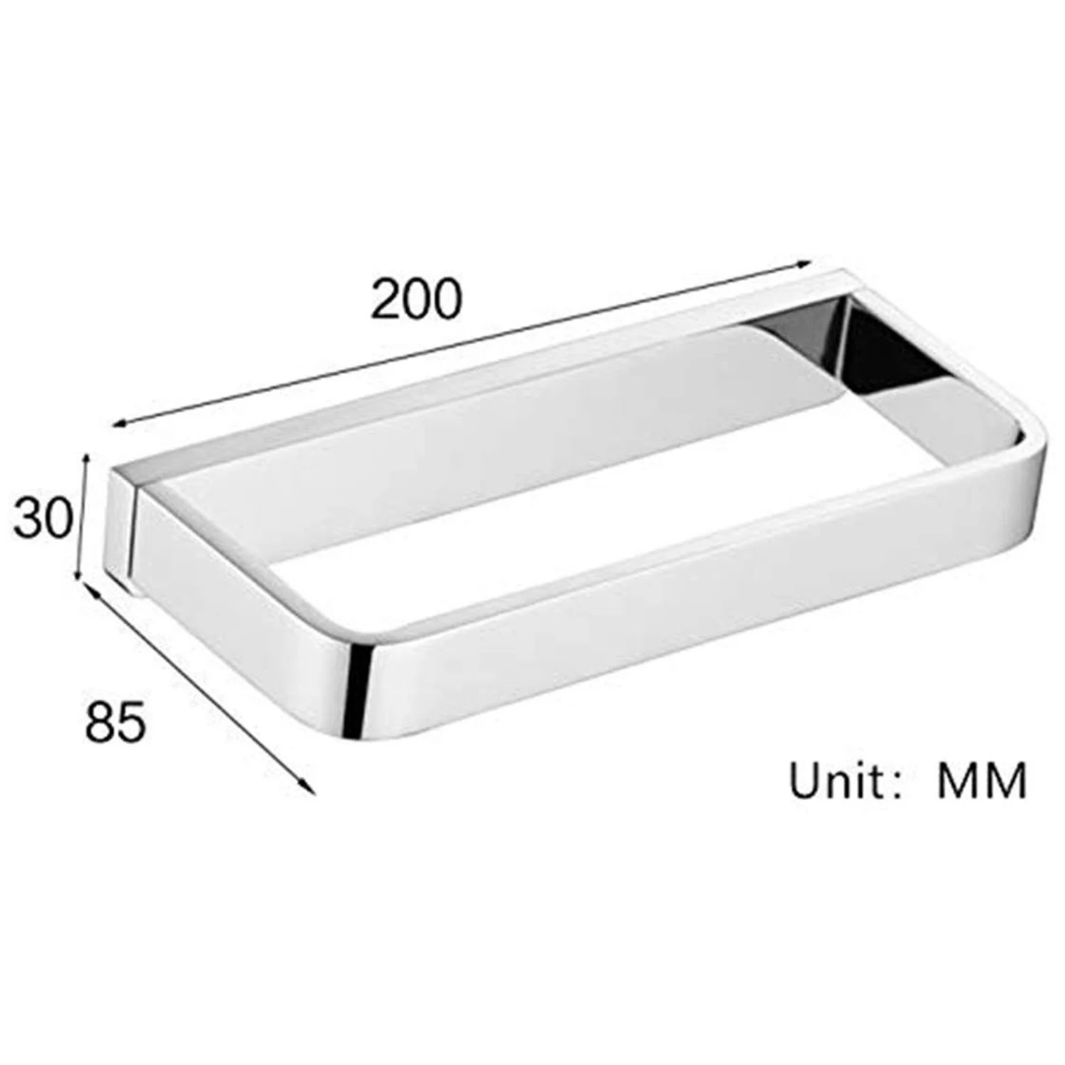 AB02 Towel Ring Frame Solid Brass Polished Chrome Surface Bathroom Square Accessories Wall-Mounted Towel Rack Bathroom Wall Hang