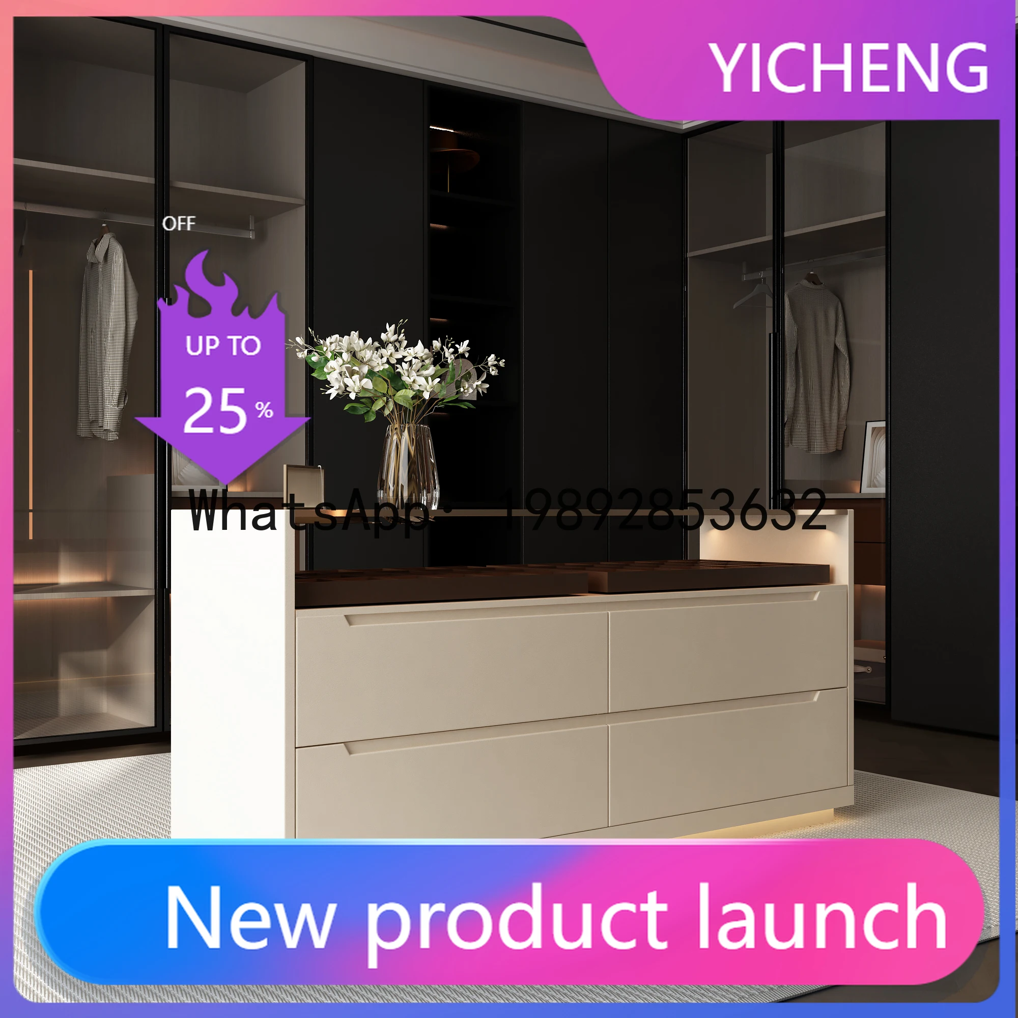 

X6 High-End Cloakroom Island Cabinet Light Luxury Home Bedroom Jewelry Island Display Cabinet