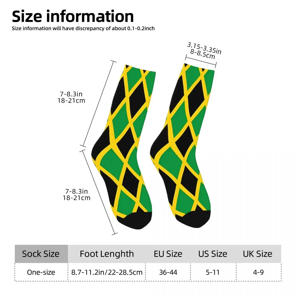 Jamaican Flag Stockings apron Printed Funny Socks Winter Non-Slip Socks Men Skateboard Soft Breathable Socks