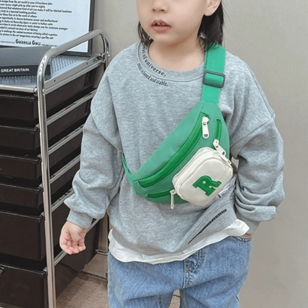 All-match Letter Children's Waist Bag Sports Korean Style Kids' Shoulder Bag Creative Lightweight Kids' Chest Bag Boys