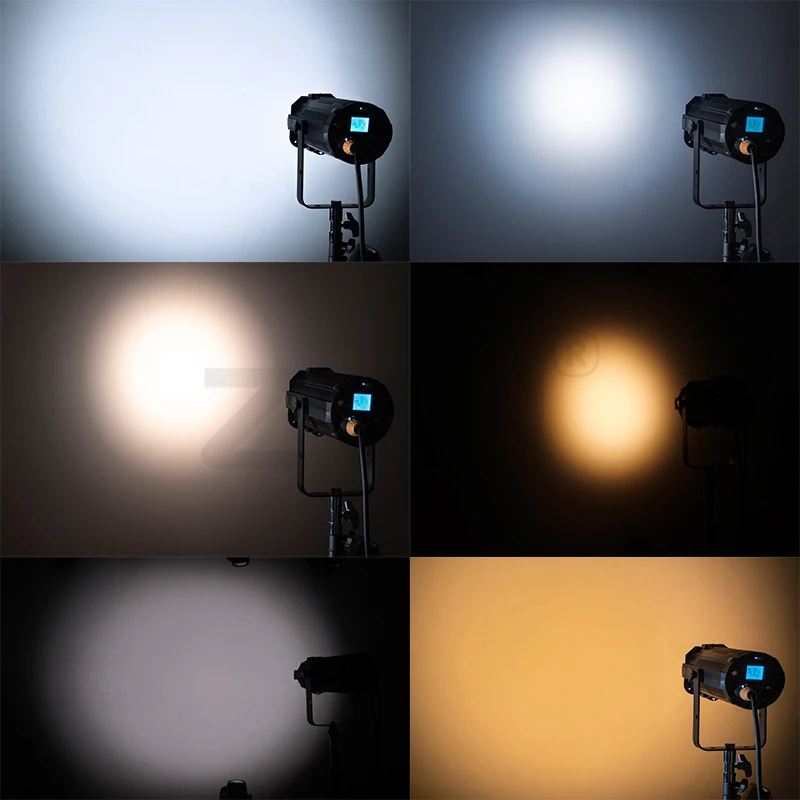 High Quality 100W 2IN1 Zoom Fresnel Spotlight Professional Bi-Color Temperture Lamp Beads LED CRI 95 TLCI 96 Stage Theater Light