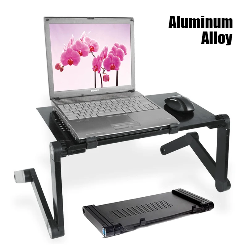 Imagem -03 - Liga de Alumínio Folding Laptop Stand Multifuncional Ajustável Computador Notebook Laptop Desk para tv Cama Sofá pc Table Stand