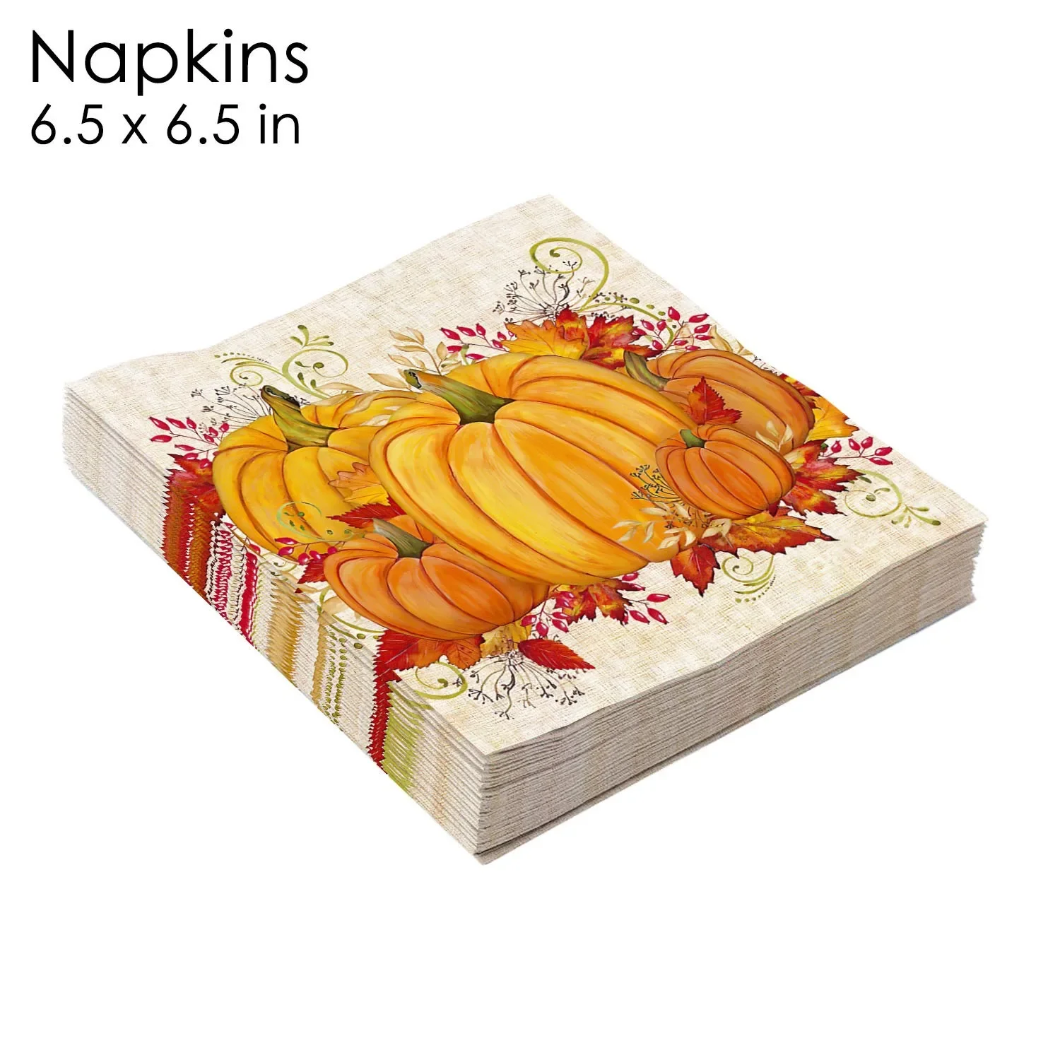 Fragrance Free Tissue Paper Festive Halloween Party Pumpkin Colourful Food Grade Printed Tissue Paper 33 Napkins 10/20pcs