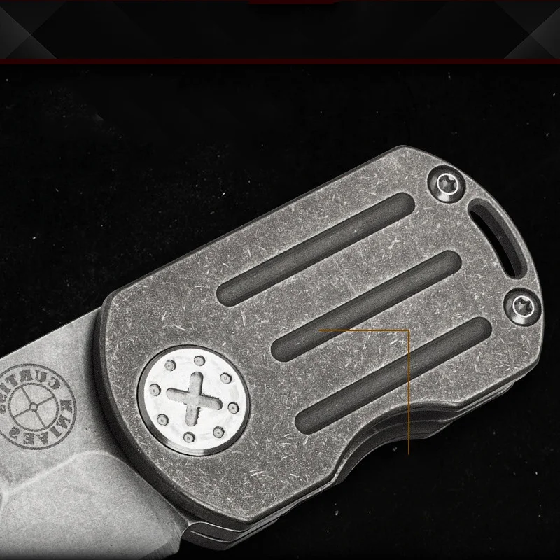 EDC Fingertip Titanium Alloy Folding Knife EDC Portable Utility Knife Keychain Outdoor Camping Fidget Toys