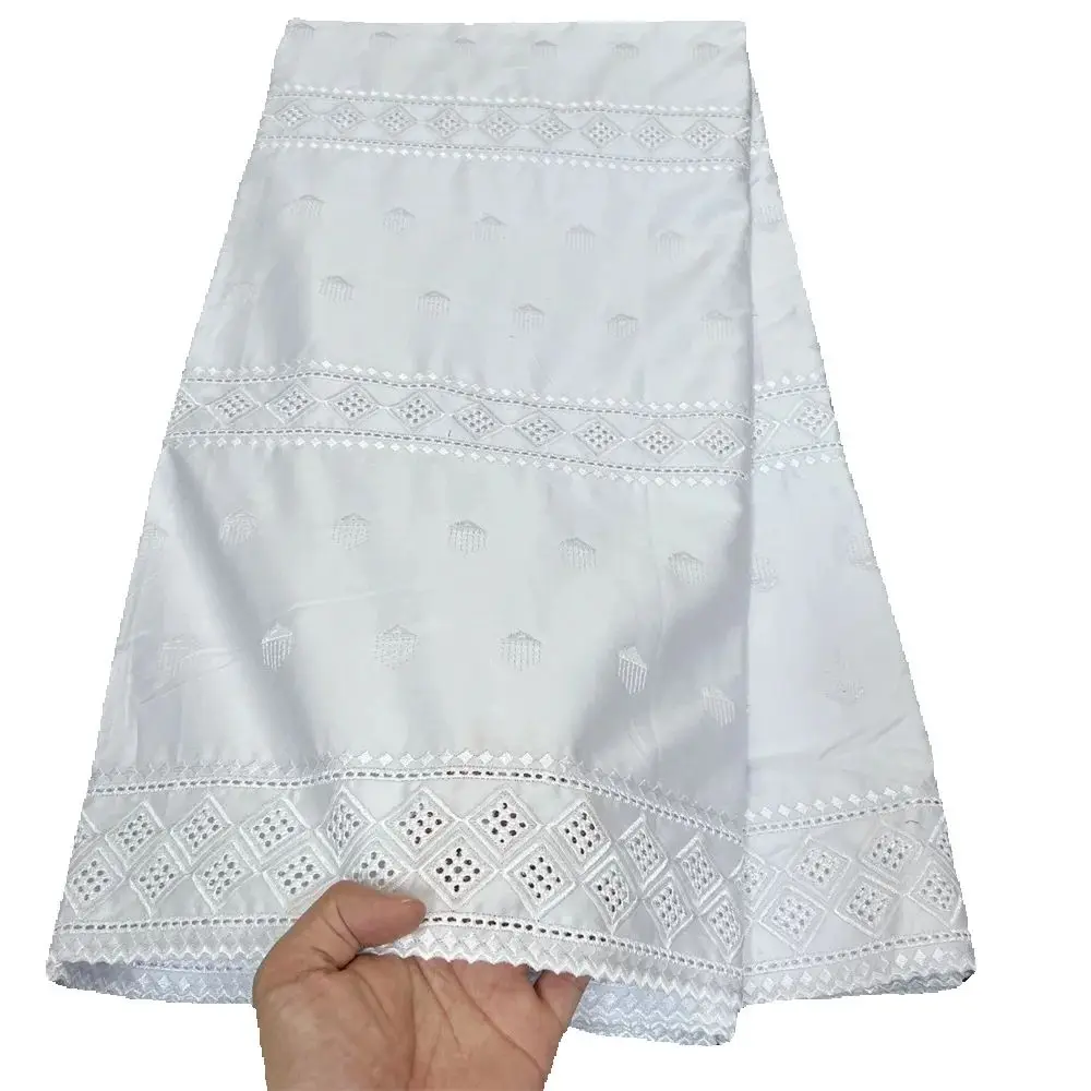 

African Nigerian Embroidery Lace Fabric,Latest,Women,Wedding Dress,Tulle,Cotton Fabrics By The Meter,High Quality,2025,5 Yards