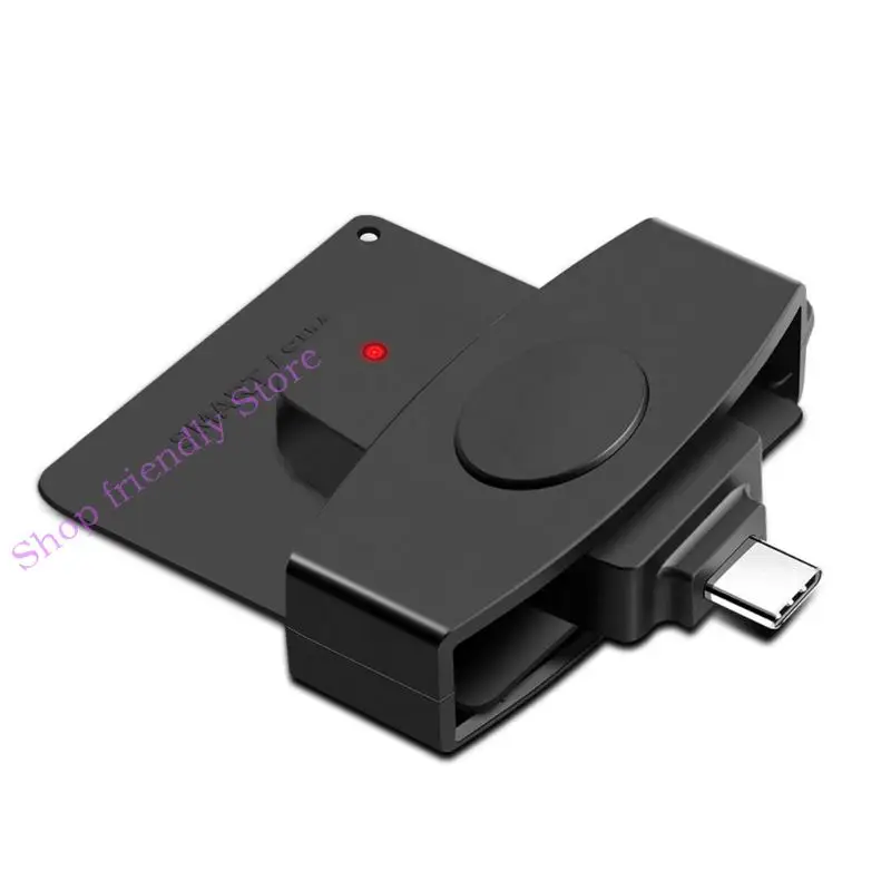 

594A USB TypeC Card Reader Memory Identity Card Electronic DNIE Cloner Connector Adapter for PC Smartphones
