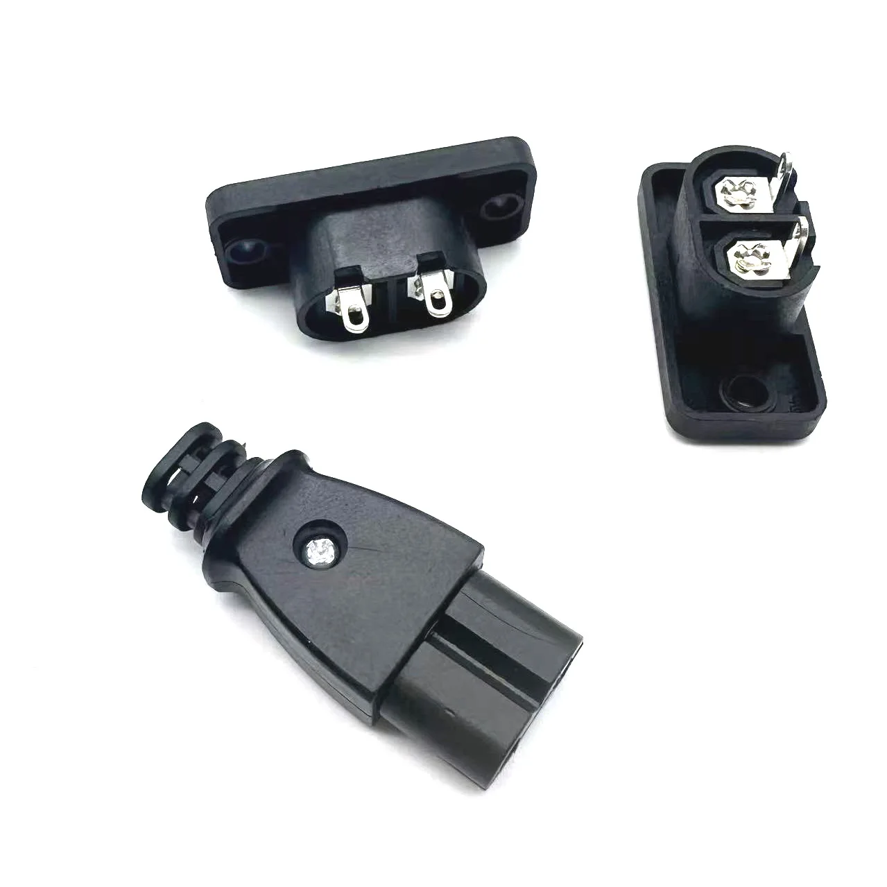 1-5pcs C8 Male Power Socket C7 Female Plug Power Outlet Embedded Electric Connector Connector 35mm*15mm AC 2.5A 5A 250V