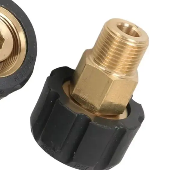 Brass Pressure Washer Hose Adapter 15mm Female To 14mm Male Quick Connect Fitting For High Power Cleaning Equipment