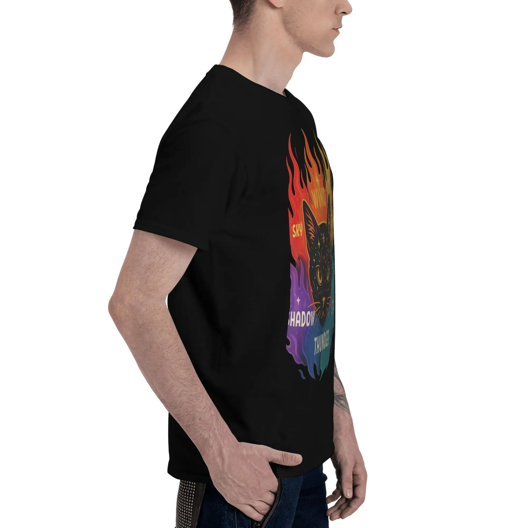 Wind Shadow River Star Thunder Cat Men's T-Shirt Clothes Washed Tee Shirt Short Sleeve Summer Casual Fashion Loose