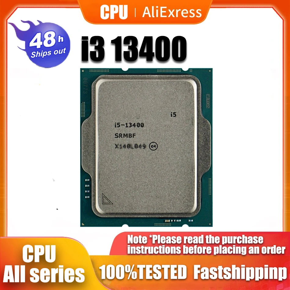 NEW  Core i3 13400 2.5GHz 10-core 16-thread CPU processor L3 = 20M 65W LGA 1700 No Fan