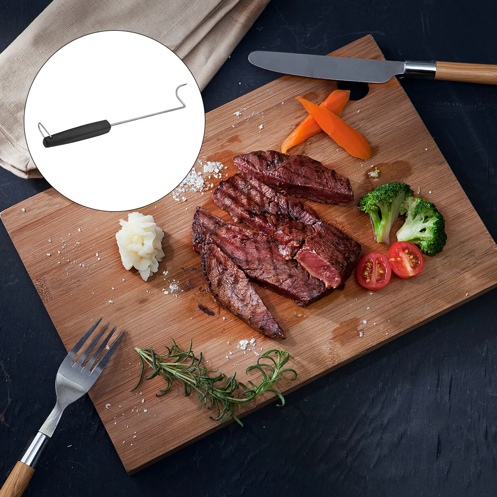

1Pcs Barbecue Fork Stainless Steel Bbq Fork Non Clean Outdoor Grilling Tool Portable Steak Skewer Barbecue Meat Hook