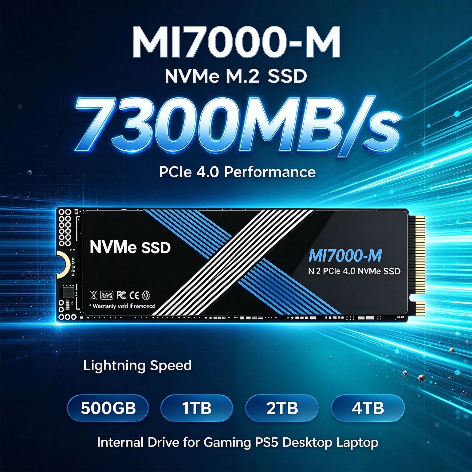 M.2 Nvme 4Tb Pcie 4.0 Ssd - MI7000-M NVMe M.2 SSD 7300MB/s Internal