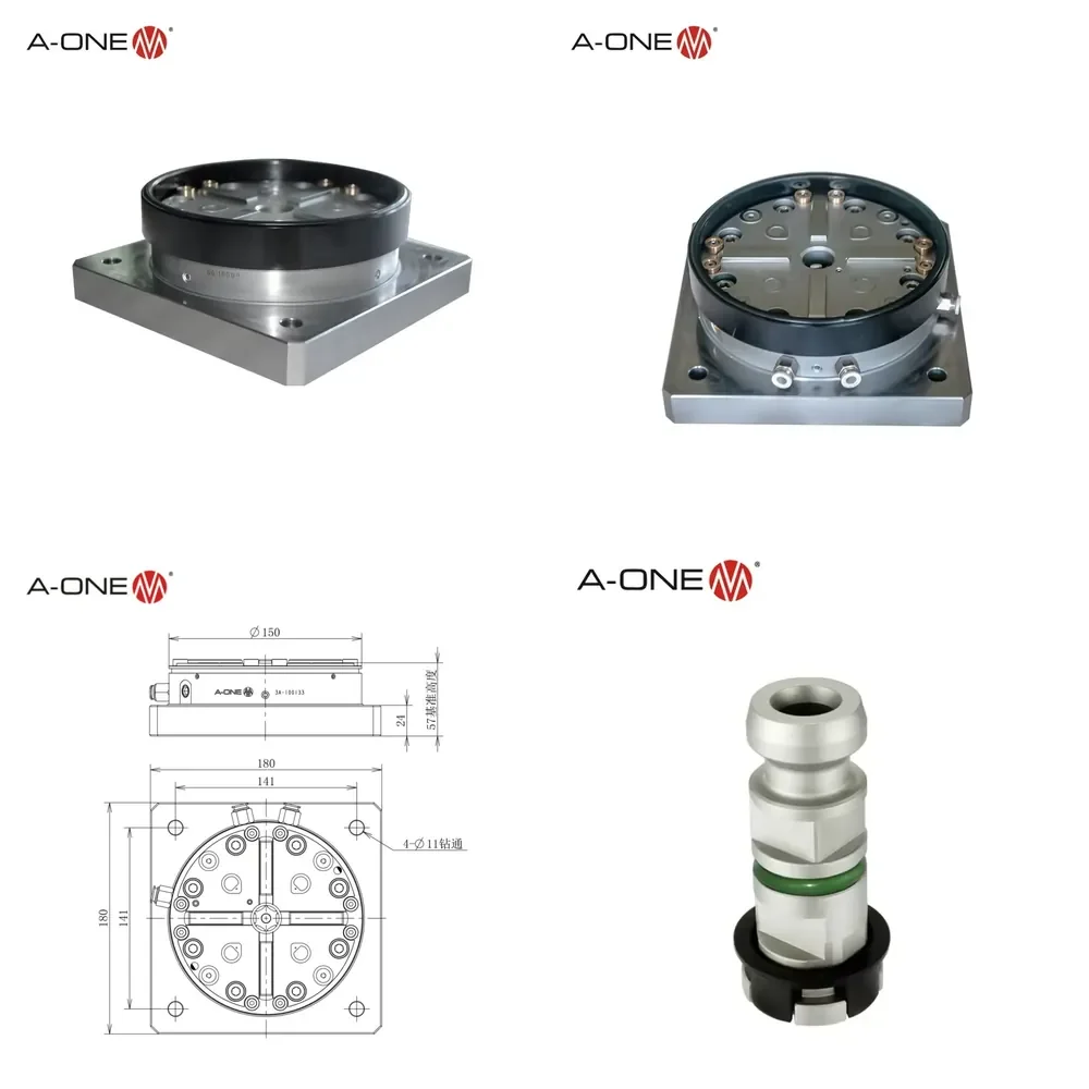 D150 System 3R High Precision Stainless Steel Spring Clamping Pneumatic Control Powerful CNC Chuck for Milling Machine