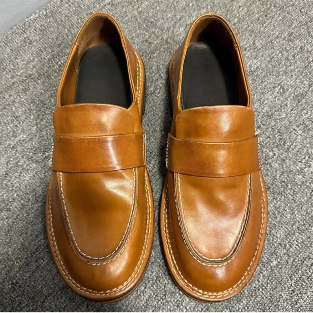 Handcrafted Cognac Leather Classic Loafer – Timeless Craftsmanship, Versatile Style for Gentlemen