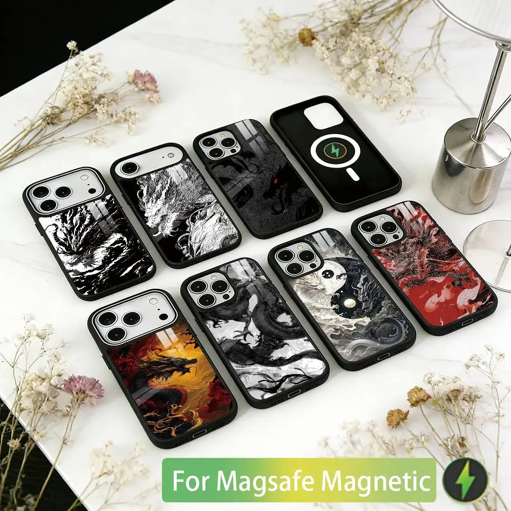 

Dragon Phone Case For iPhone17,16,15,14,13,12,11 Plus,Pro Magnetic For Magsafe Wireless Charging