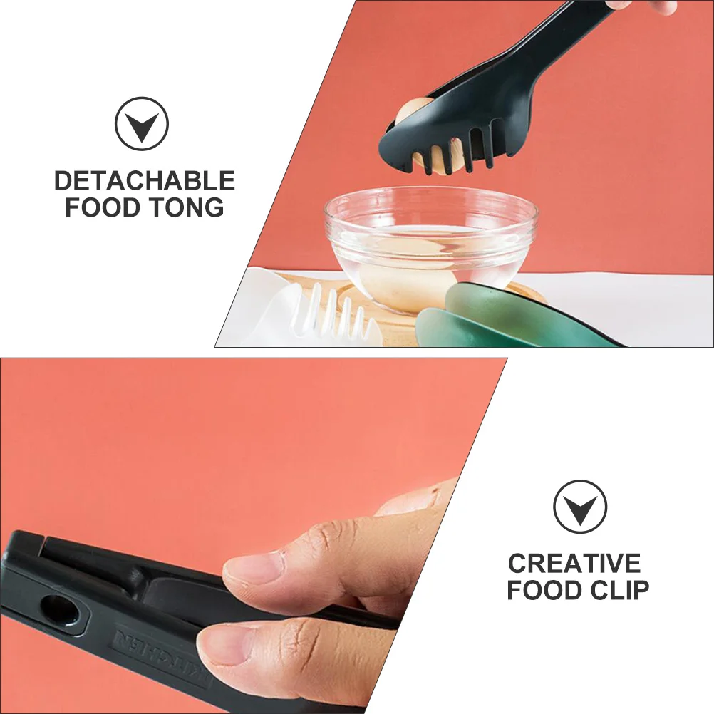 

1 pc Detachable Food Tong Creative Soup Spoon For Noodles Juice Barbecue Practical Lightweight Pc Clip Grey