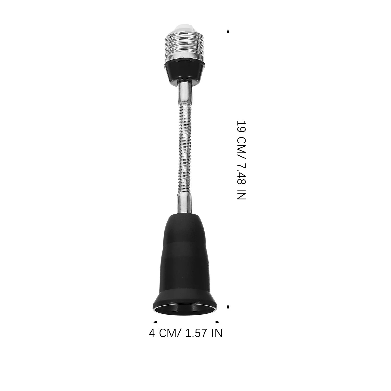 

19Cm E27 Light Socket Extender Adapter Bulb Holder with 360 Degree Rotation Pbt Material for Recessed Lighting Fixture