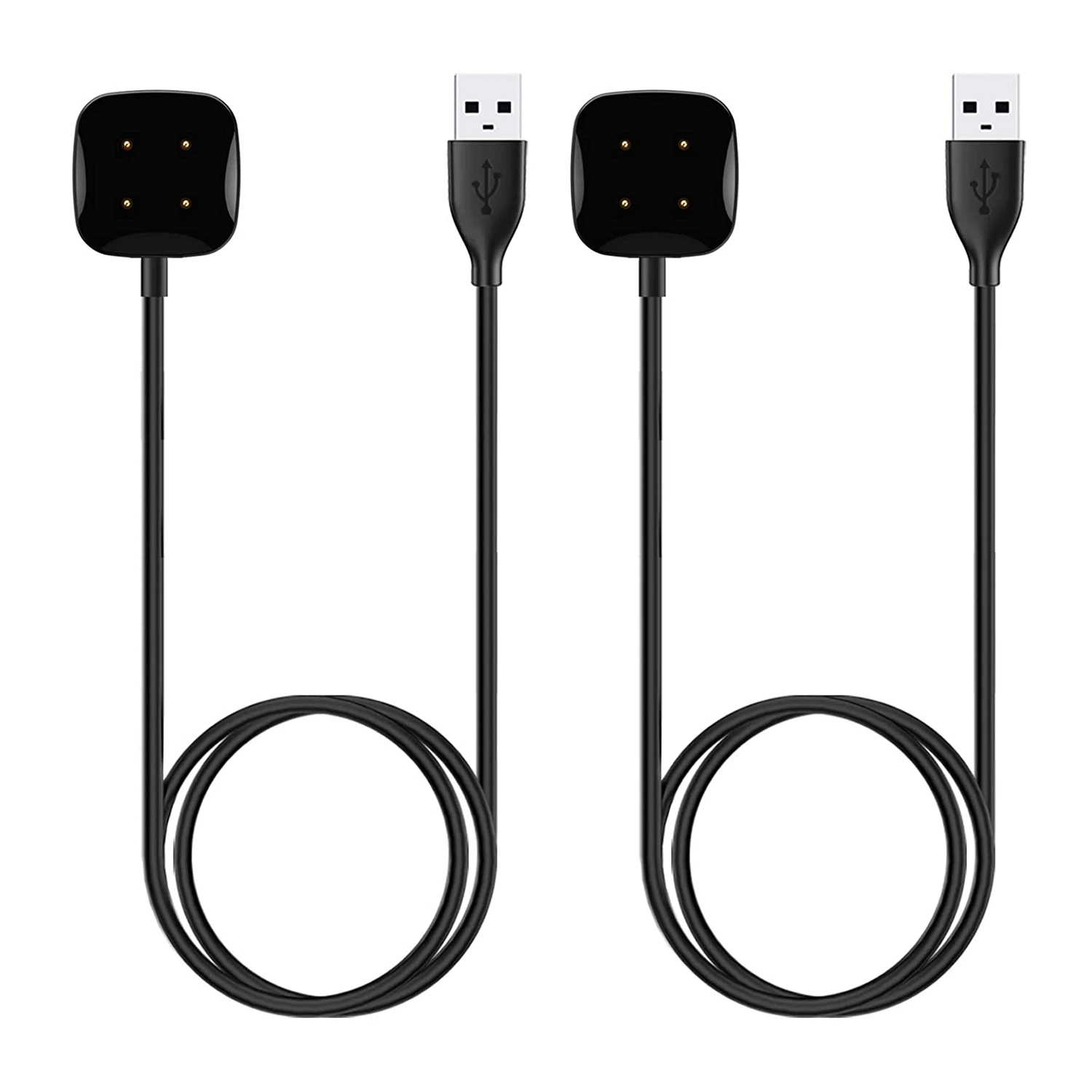 Doca de carregamento USB para Fitbit Sense e Versa 3 Smartwatch, cabo do carregador, 3.3 FT, 2Pack
