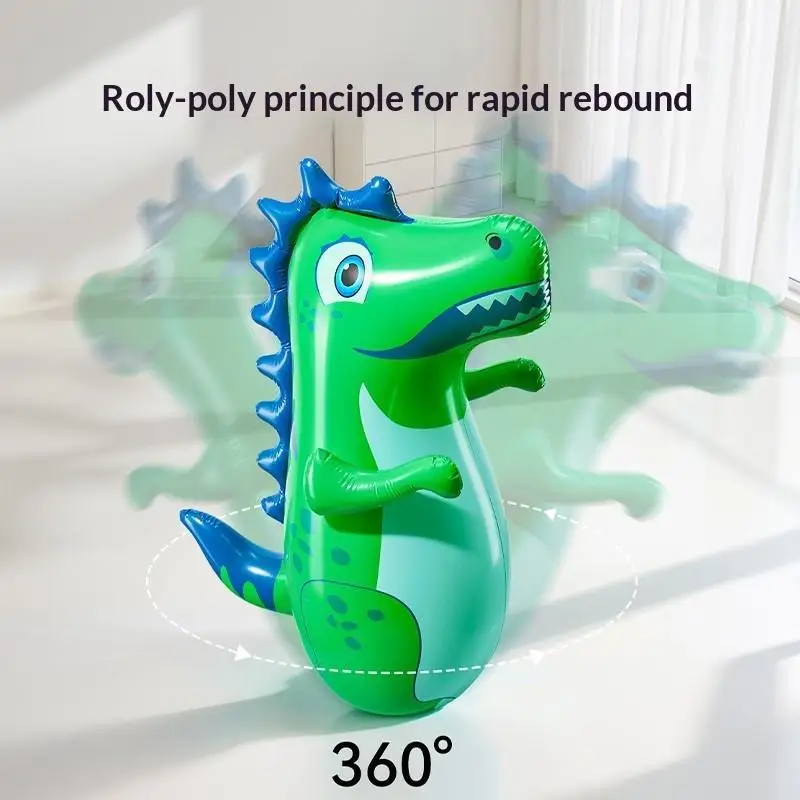 Dinosaur Inflatable Tumbler Toy Thickened PVC Bounce Back Design for Kids Home Daily Play Holiday Gift Choice