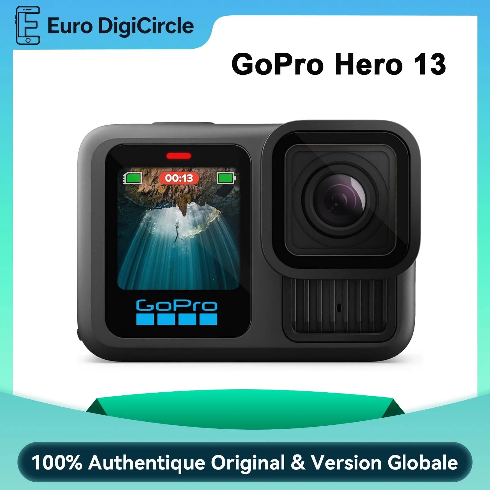 Nueva GoPro Hero 13 negra HD con video 5.3k, cámara deportiva para bicicleta con batería de 1900mAh y antivibración