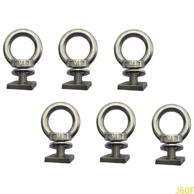 J60F 6Pcs Tie Down Anchoring Eye T Slot Bolt for Holding Bungee Cord