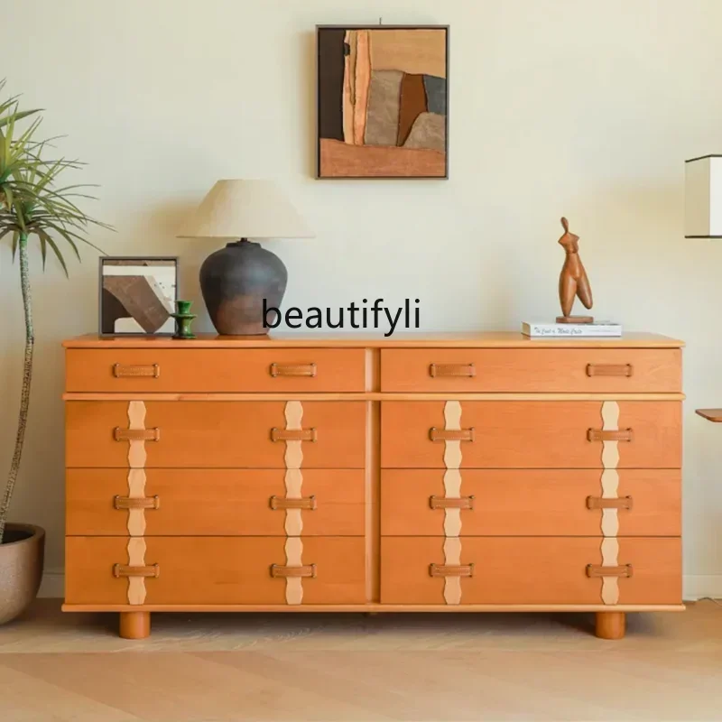 A4567 Medieval retro Nordic solid wood chest French large storage cabinetA4567