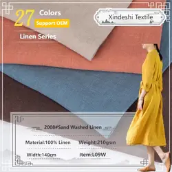 1/2/5M Thick 9sx9s 210g Sand Washed Pure Linen Fabric for Spring Autumn Coats Pants Trousers Men Woman Clothing Sewing by Meter