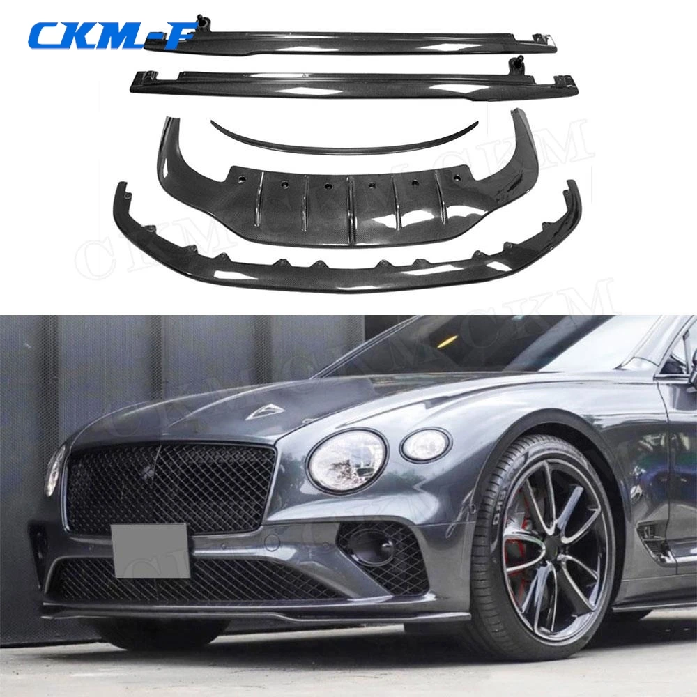 

For Bentley Continental GT W12 2015-2021 Carbon Fiber Front Lip Rear Spoiler Side Skirts Trunk Rear Wing Body Kits O Style