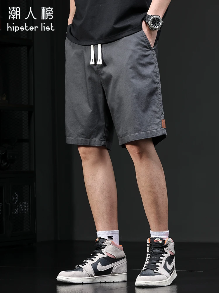 

Мужские повседневные летние модные рабочие брюки-кэжуал свободного кроя с завязками, универсальные джинсы со средней посадкой