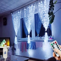 USB LED Curtain String Lights 8 Modes Decor for Home Fairy Lights Holiday Halloween Christmas Decor Christmas Garland Lights