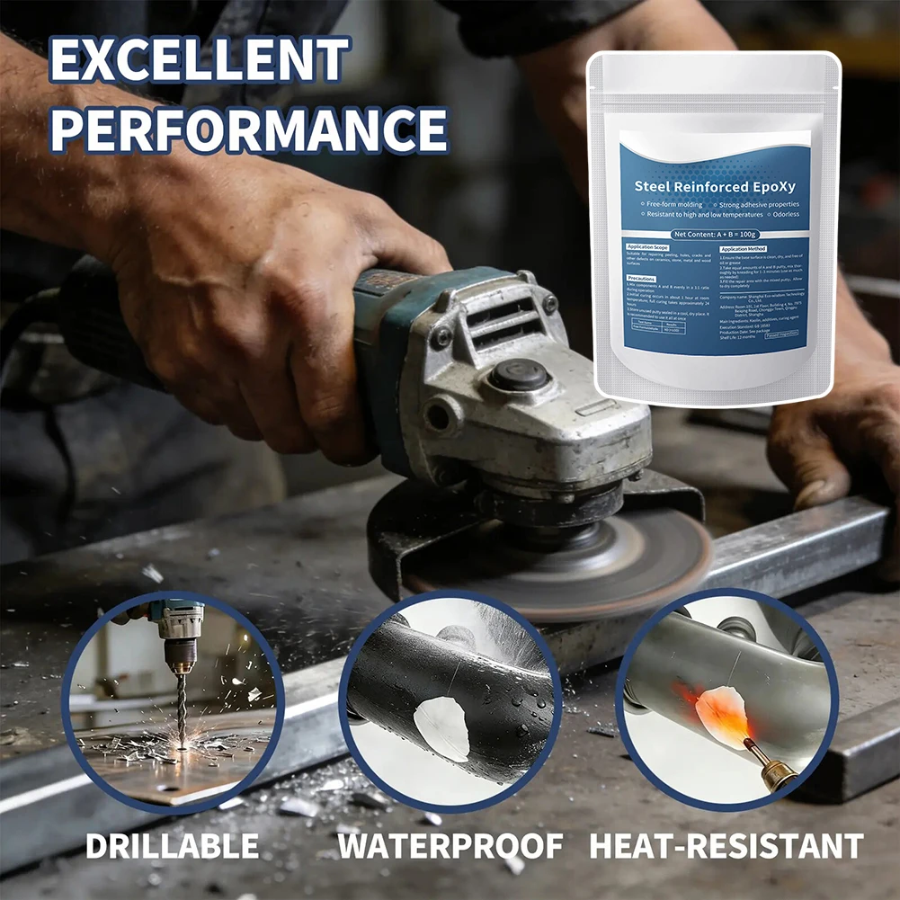 Metal Epoxys Puttys Strong Metal Repair Clay 2 Part Metal Bonding Glue Permanent Fixes Non-Shrinking Gap-Filling Reinforcement