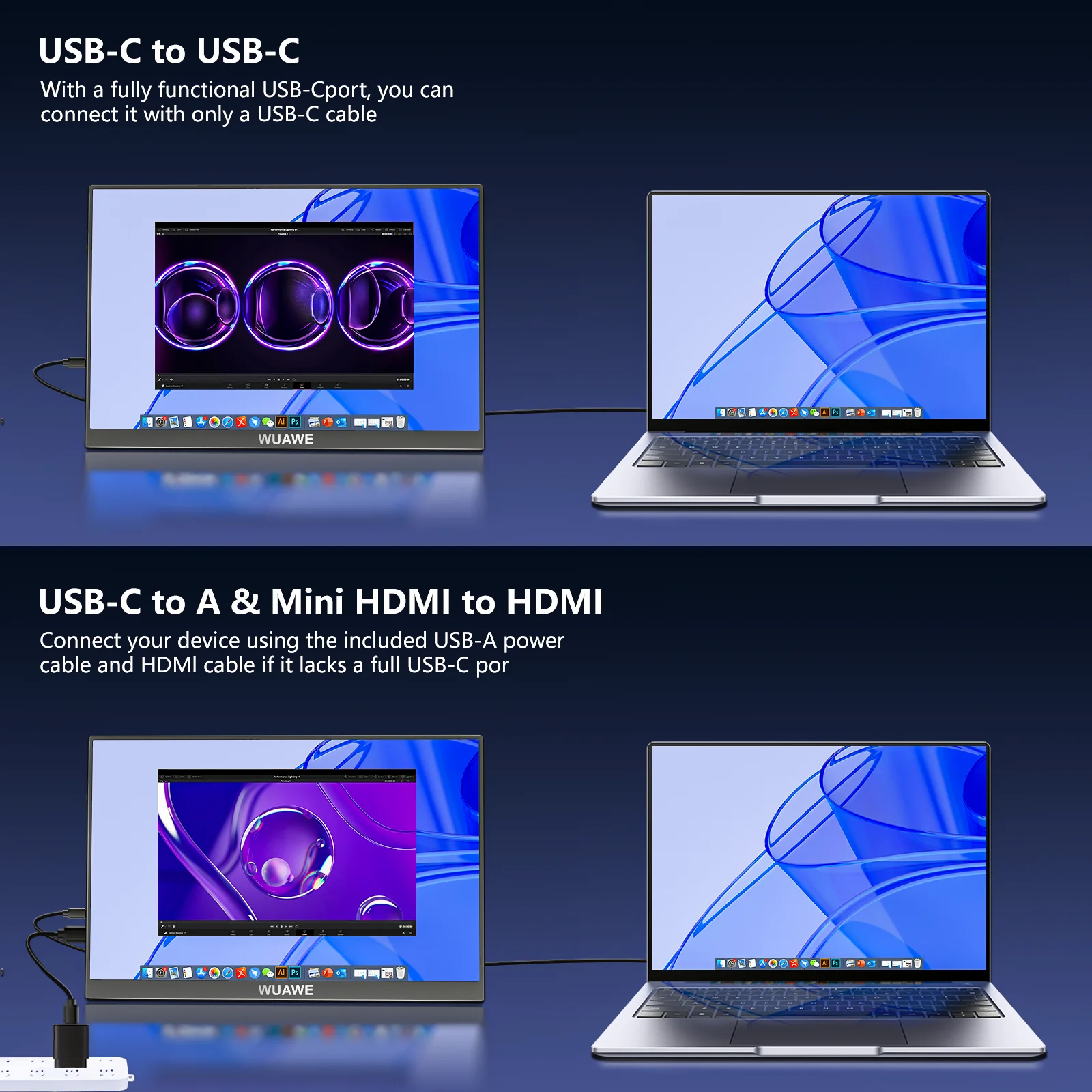 Imagem -03 - Monitor Portátil 16 1920x1200p 60hz16:10 Ips Monitor de Viagem para Laptop com Suporte Embutido Monitor Portátil Externo Usb-c Hdmi