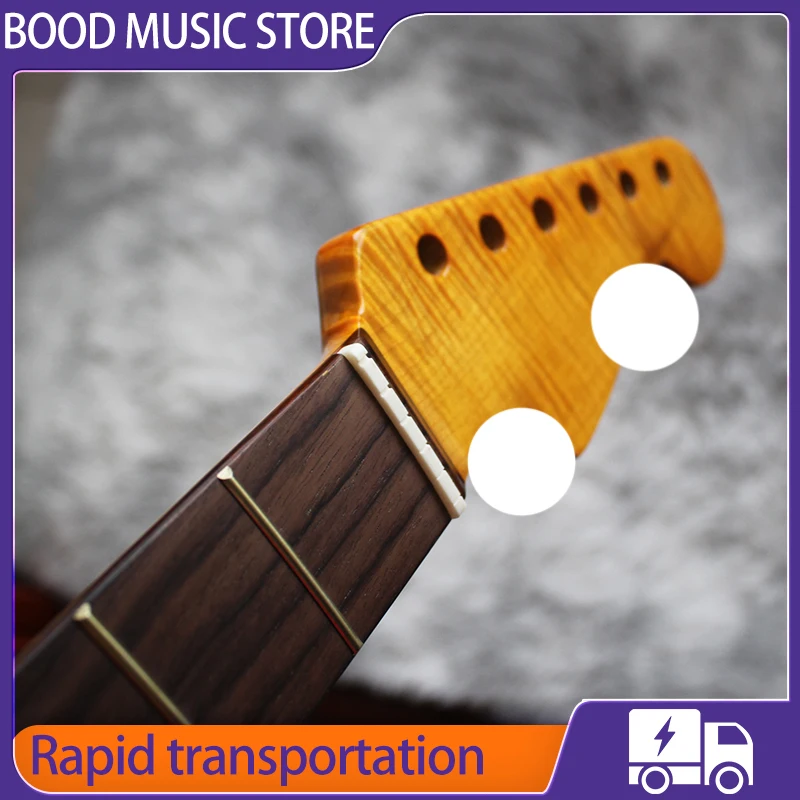 AAAAAA Fed Strt 21 Fret Flame Maple light Neck North American Flame Maple Suit for High-end Guitar