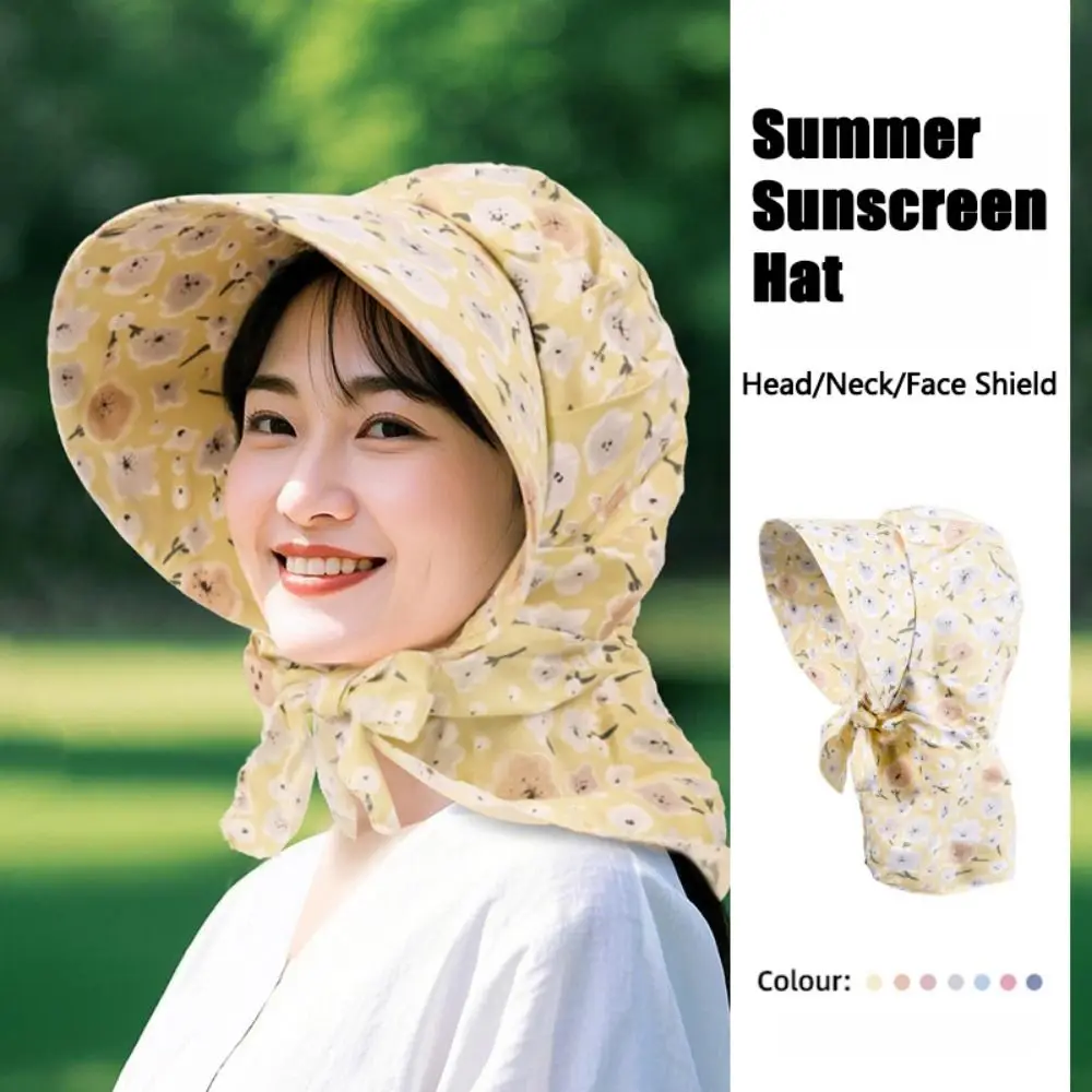 غطاء حماية صيفي متين مطبوع عليه زهور، قبعات واقية من الشمس ملونة قابلة للتنفس، سريعة الجفاف ومقاومة للرياح، قبعة شمسية بحافة كبيرة في الهواء الطلق #1