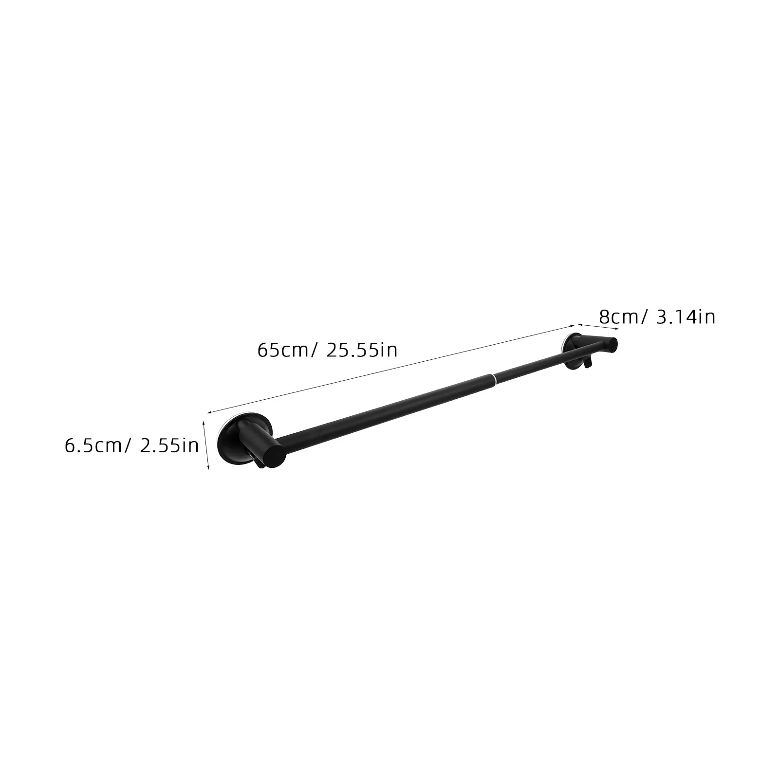 Adjustable Stainless Steel Suction Cup Towel Bar 25.6 Inch Bathroom Shower Door Holder Wall Mounted Rustproof Self Adhesive